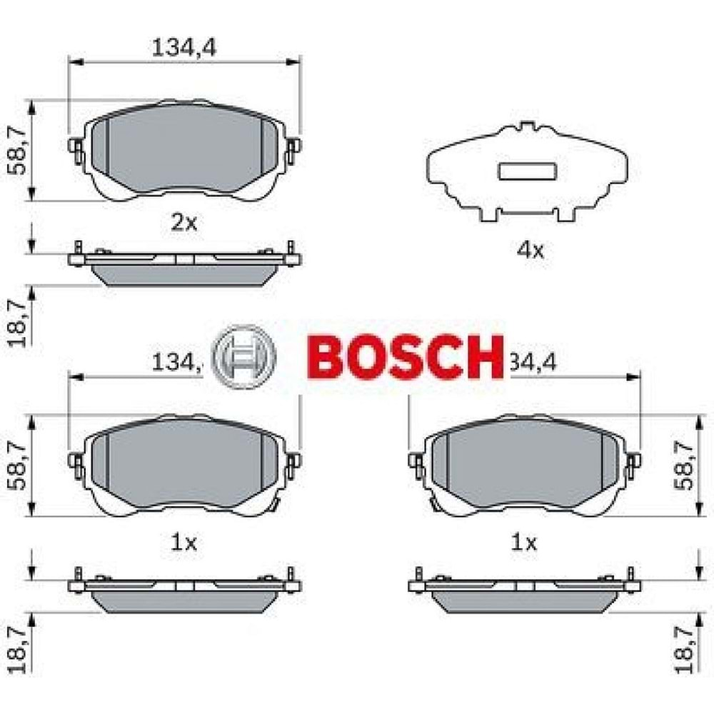 Disk Balata Toyota Corolla 1.6 1.8 Hibrit, Yaris Cross Ön - Bosch