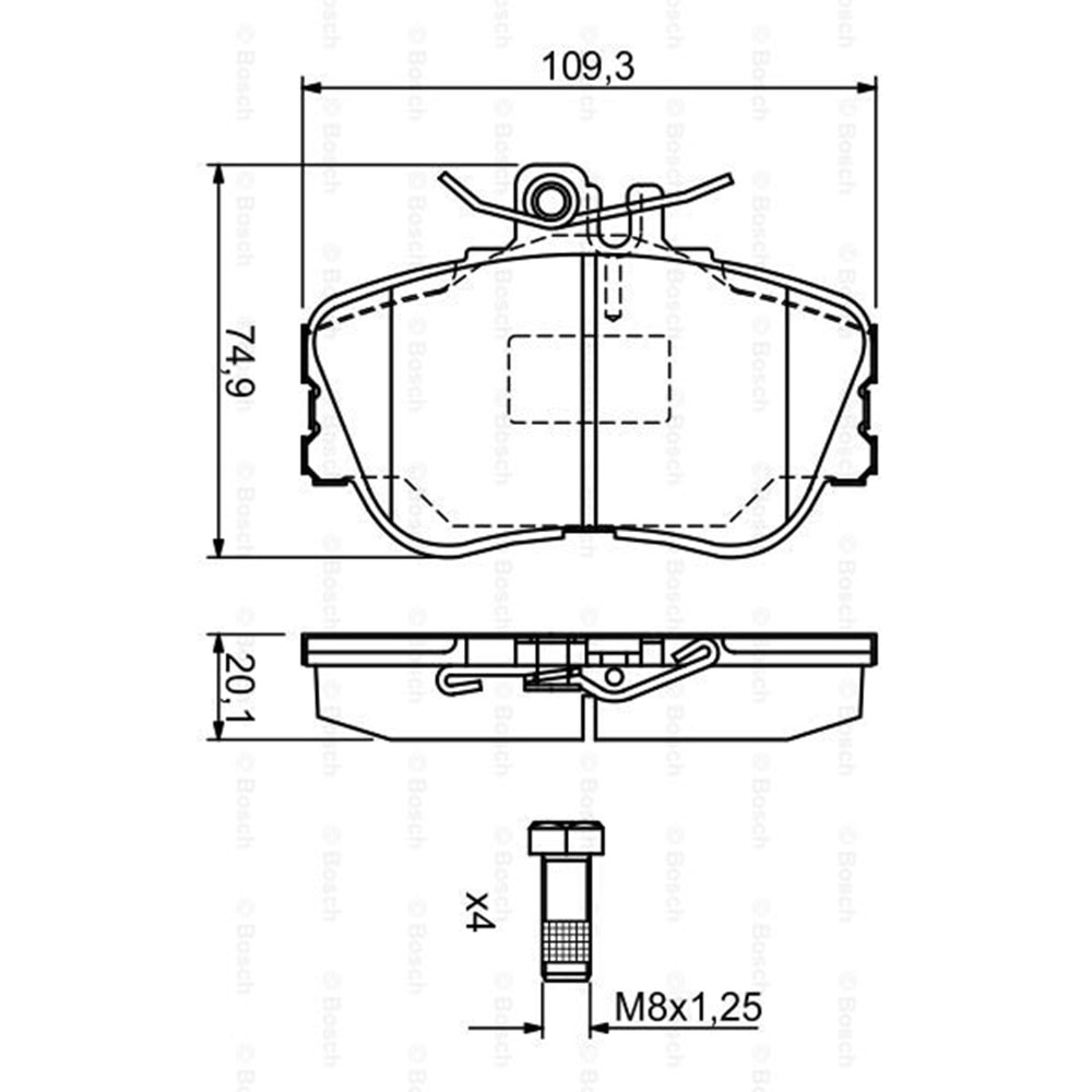 Disk Balata Mercedes 202 C Kasa W202, S202 Ön - Bosch