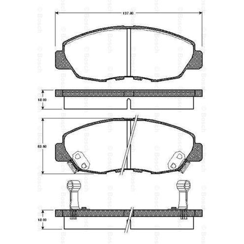 Disk Balata Honda Civic VIII, Accord IV Ön - Bosch