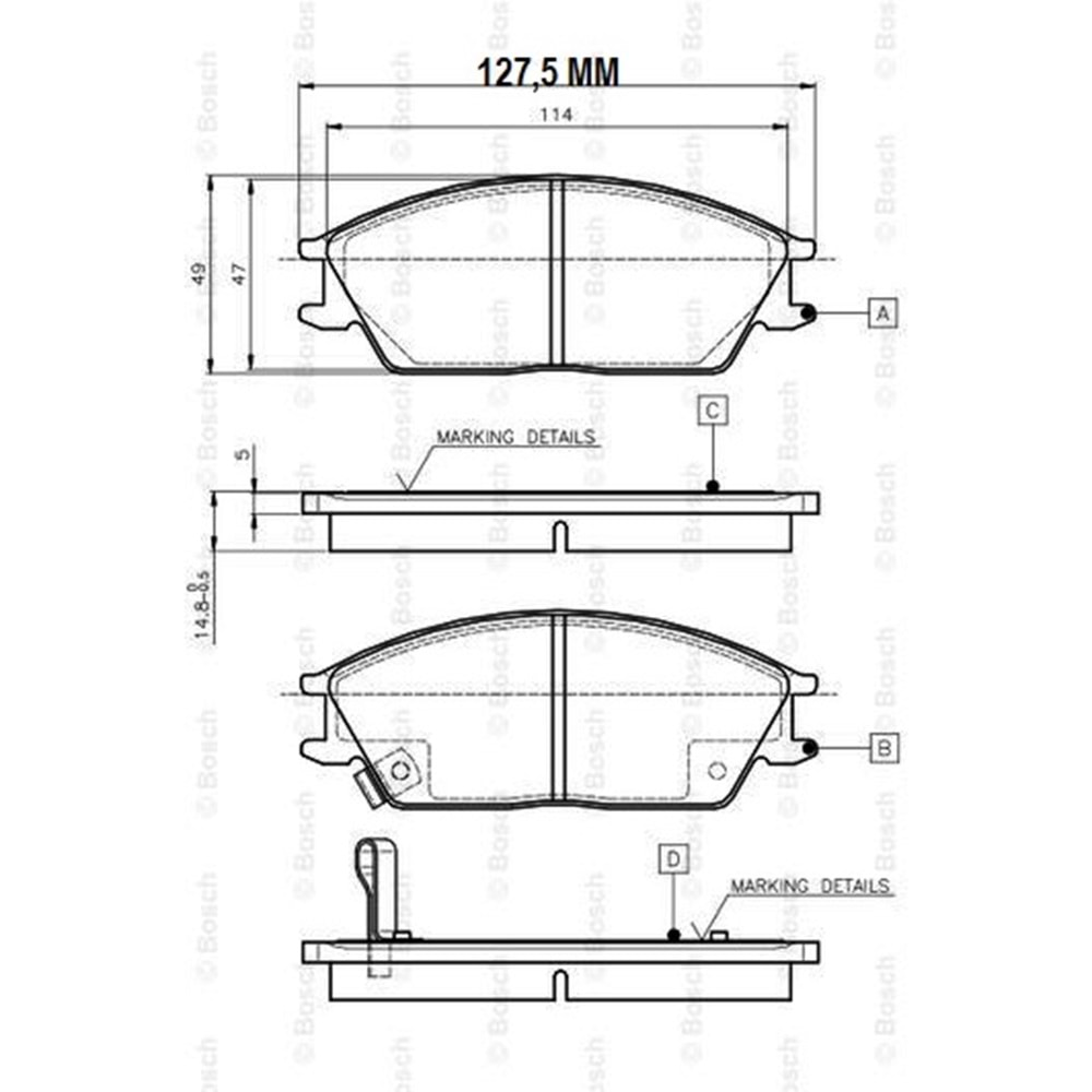 Disk Balata Hyundai Accent, Pony, Excel, Getz, Subaru, Honda Accord Ön - Bosch