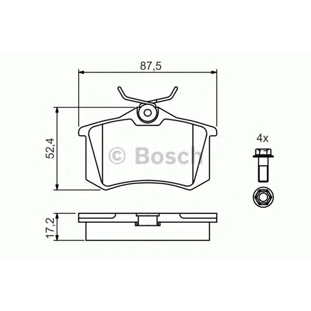 Disk Balata Vw Golf IV 1.4İ 16V, Renault Clio III, Nissan Micra Arka(KALIN) - Bosch*