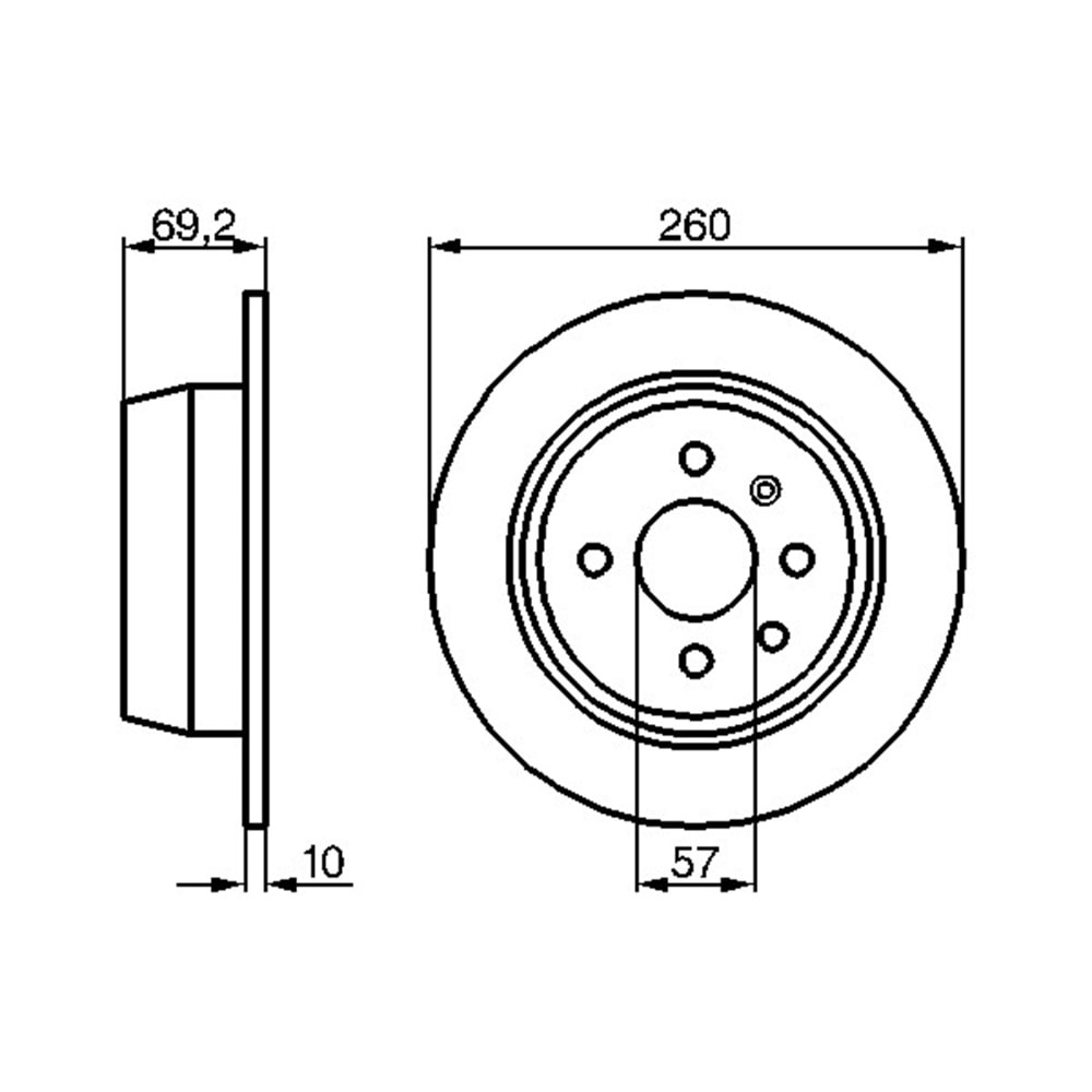 Fren Diski Opel Vectra A 95-98, Astra F Arka - 260 mm - BOSCH