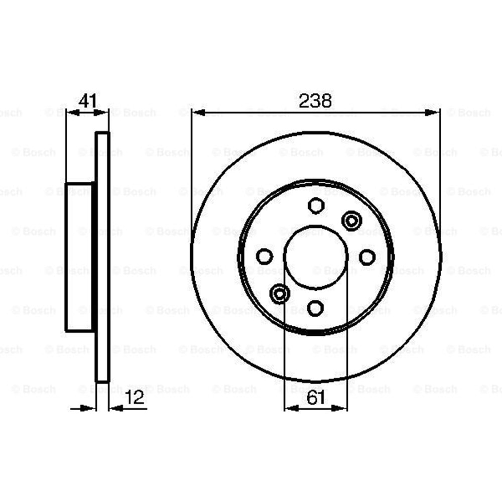 Fren Diski Renault 9,11, Clio Ön - 238 MM - Bosch