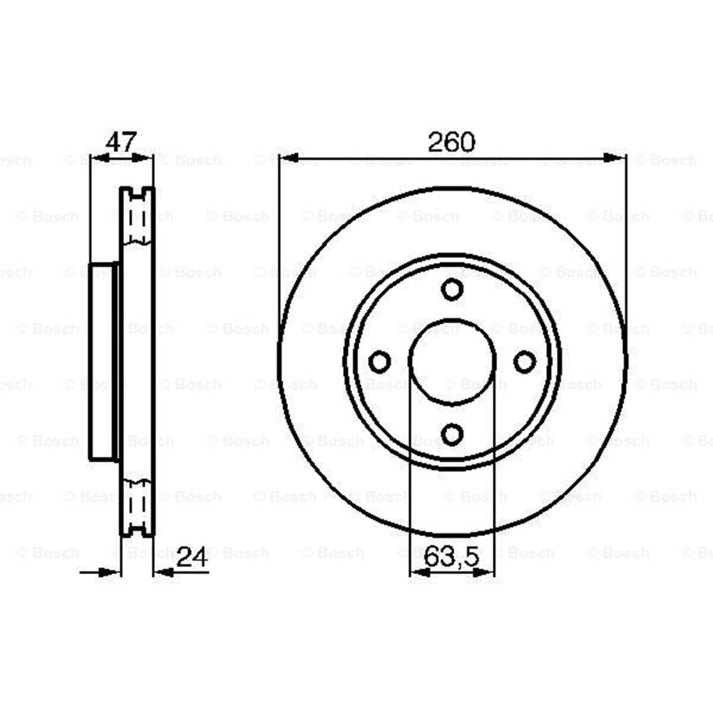 Fren Diski Ford Mondeo I-II Ön - 260 MM - Bosch