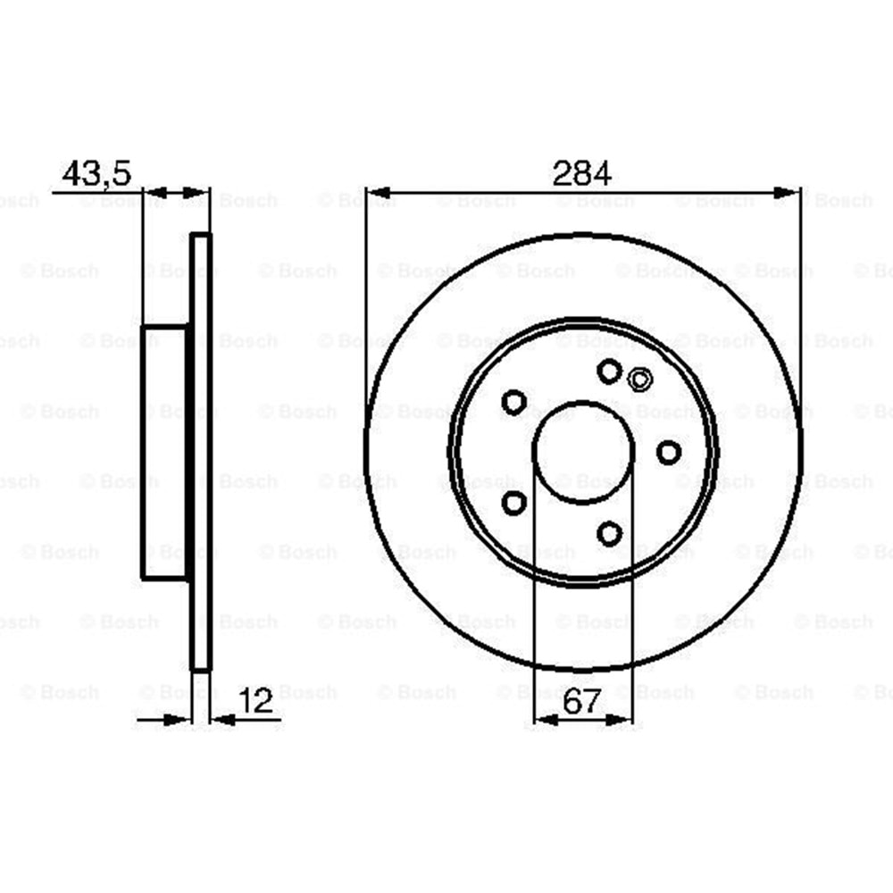 Fren Diski Mercedes 202 Kasa Ön - 284 MM - Bosch