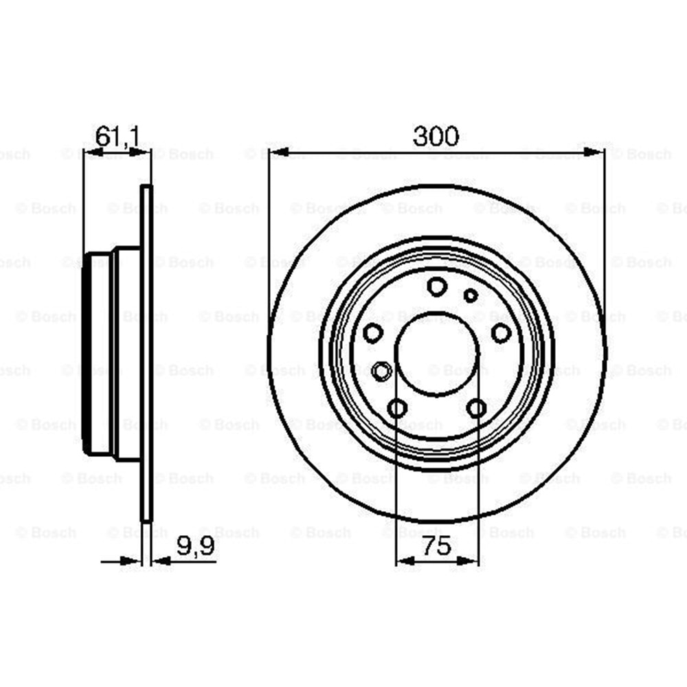 Fren Diski Bmw E 34, 518, 520 Arka - 300 MM - Bosch