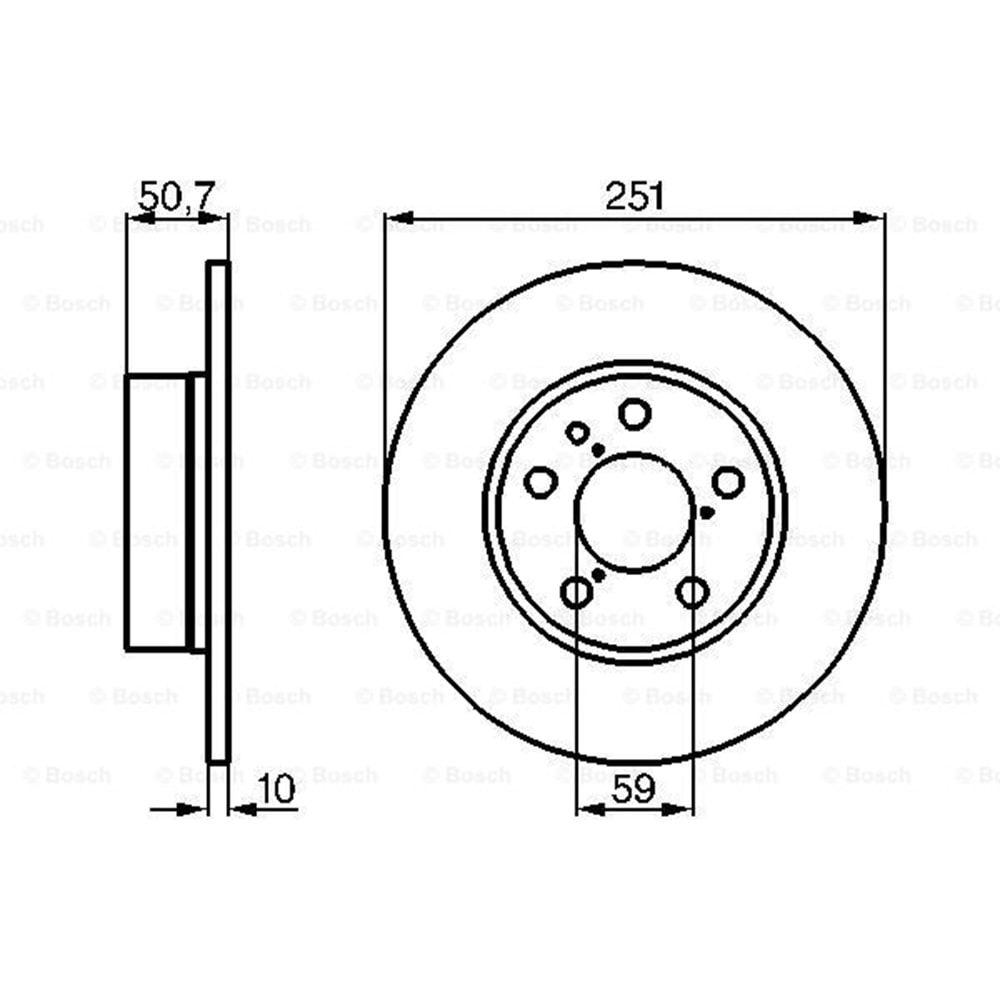 Fren Diski Fiat Alfa Romeo 147, 156 Arka - 252 MM - Bosch