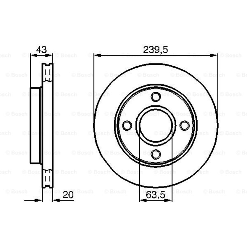 Fren Diski Ford Fiesta, Escort Ön - 239 MM - Bosch