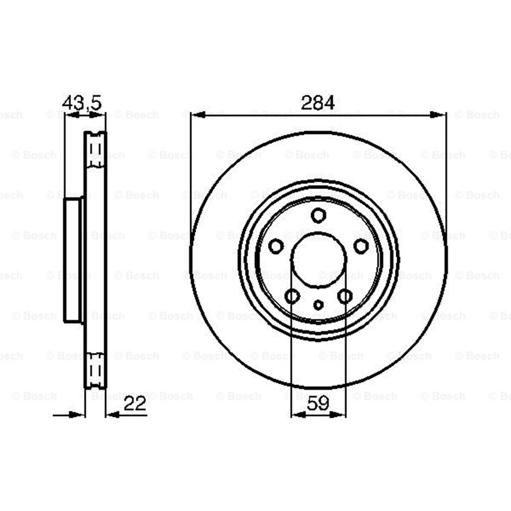 Fren Diski Fiat Doblo 3, Alfa Romeo 147, 156, Egea Ön - 284 MM - Bosch