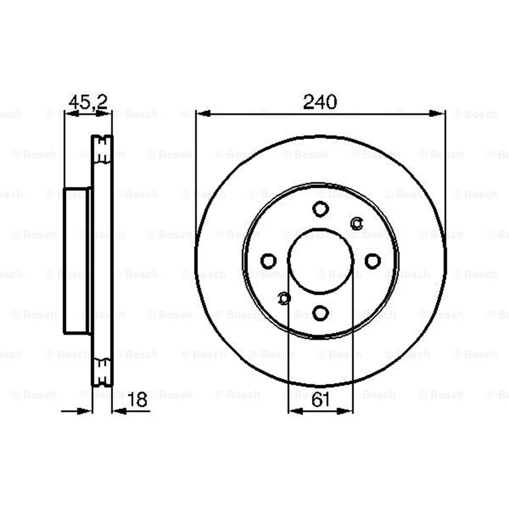 Fren Diski Nissan SUNY Ön - 240 MM - Bosch