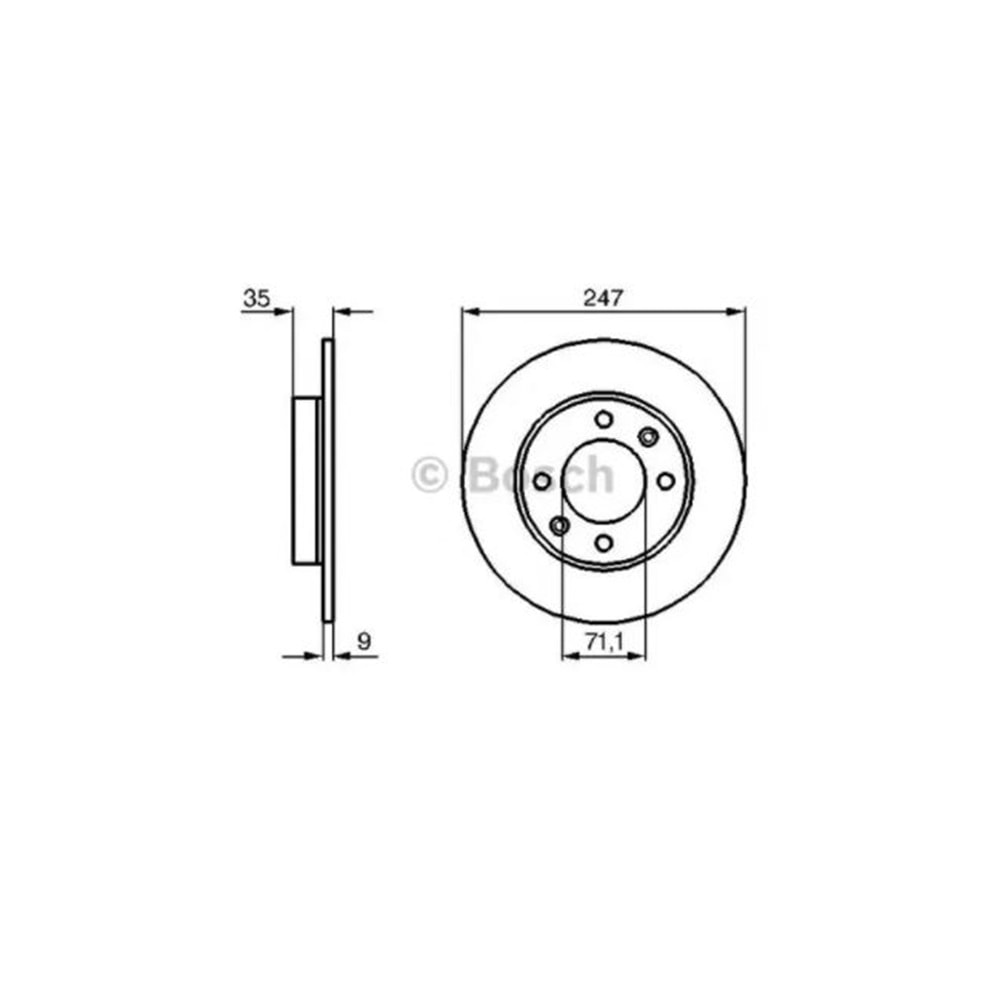 Fren Diski Peugeot 1007, Citroen Berlingo, C2, C3, C4 Arka - 247 MM - Bosch