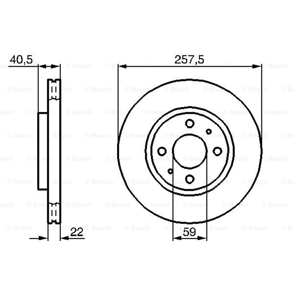 Fren Diski Fiat Fiorino Doblo, Nemo, Bipper, İdea, Stilo Ön - 257 MM - Bosch