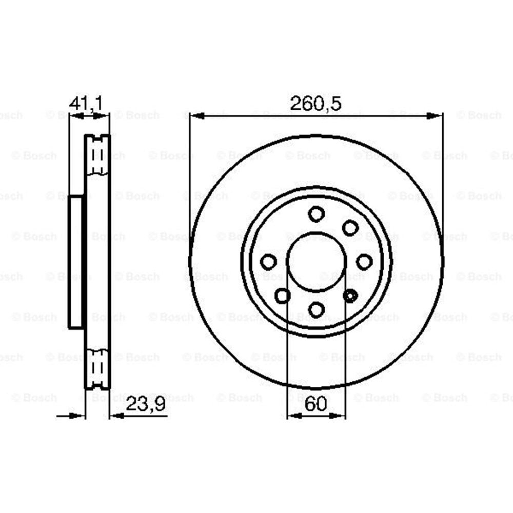 Fren Diski Opel Corsa C, Combo Ön - 260 MM - Bosch