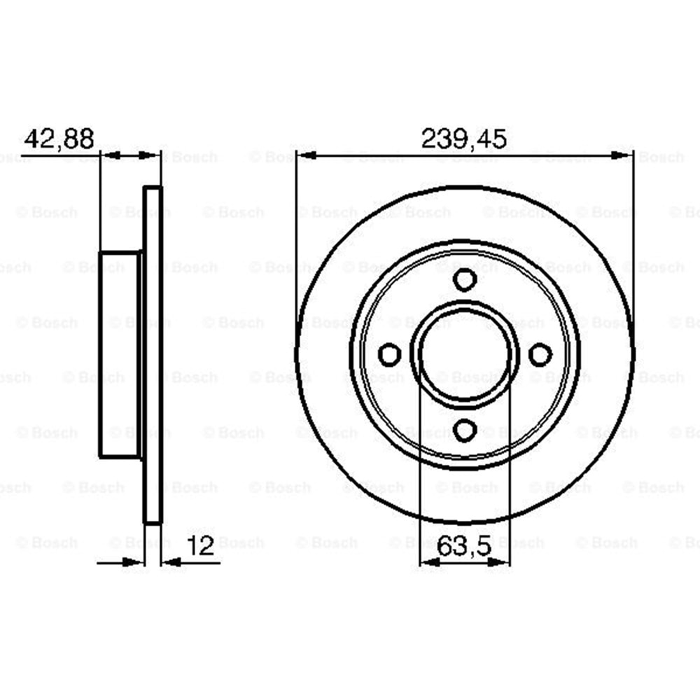 Fren Diski Ford Fiesta 1.25 İ, 1,8, Ka Ön - 239 MM - Bosch