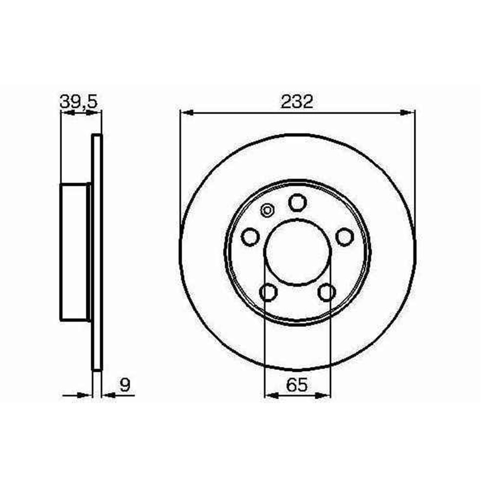 Fren Diski Vw, Audi, Seat, Skoda Arka - 232 MM - Bosch