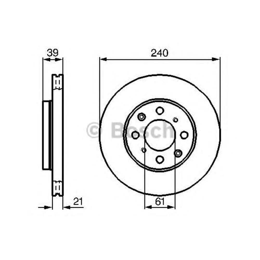 Fren Diski Honda Jazz 02-04 Ön - 240 MM - Bosch