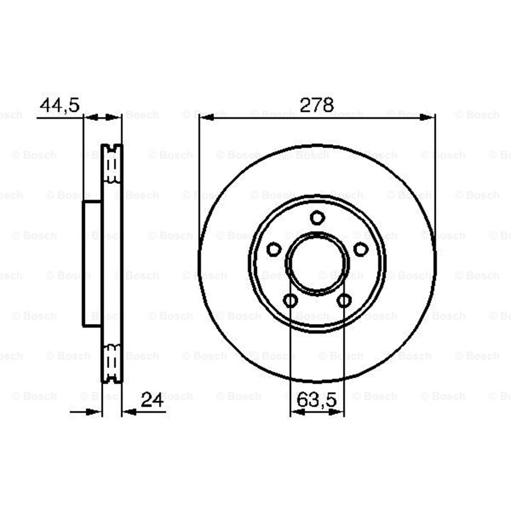 Fren Diski Ford Tourneo Connect, Transit Connect Ön - 278 MM - Bosch