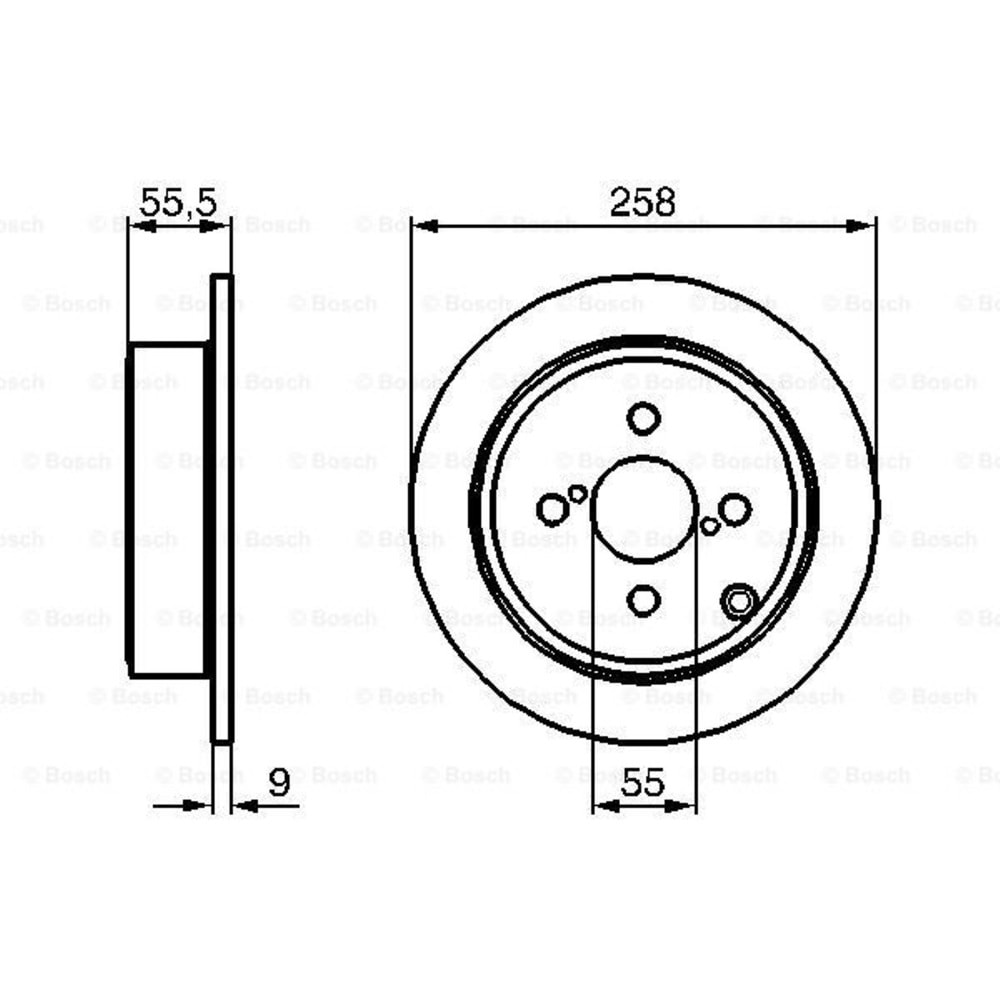 Fren Diski Toyota Corolla VVT 03>07 Arka - 258 MM - Bosch