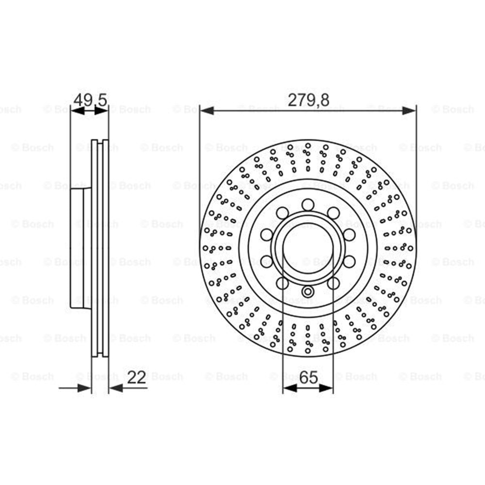 Fren Diski Vw, Audi, Seat Caddy III, Golf V, Golf VI Ön - 280 MM - Bosch