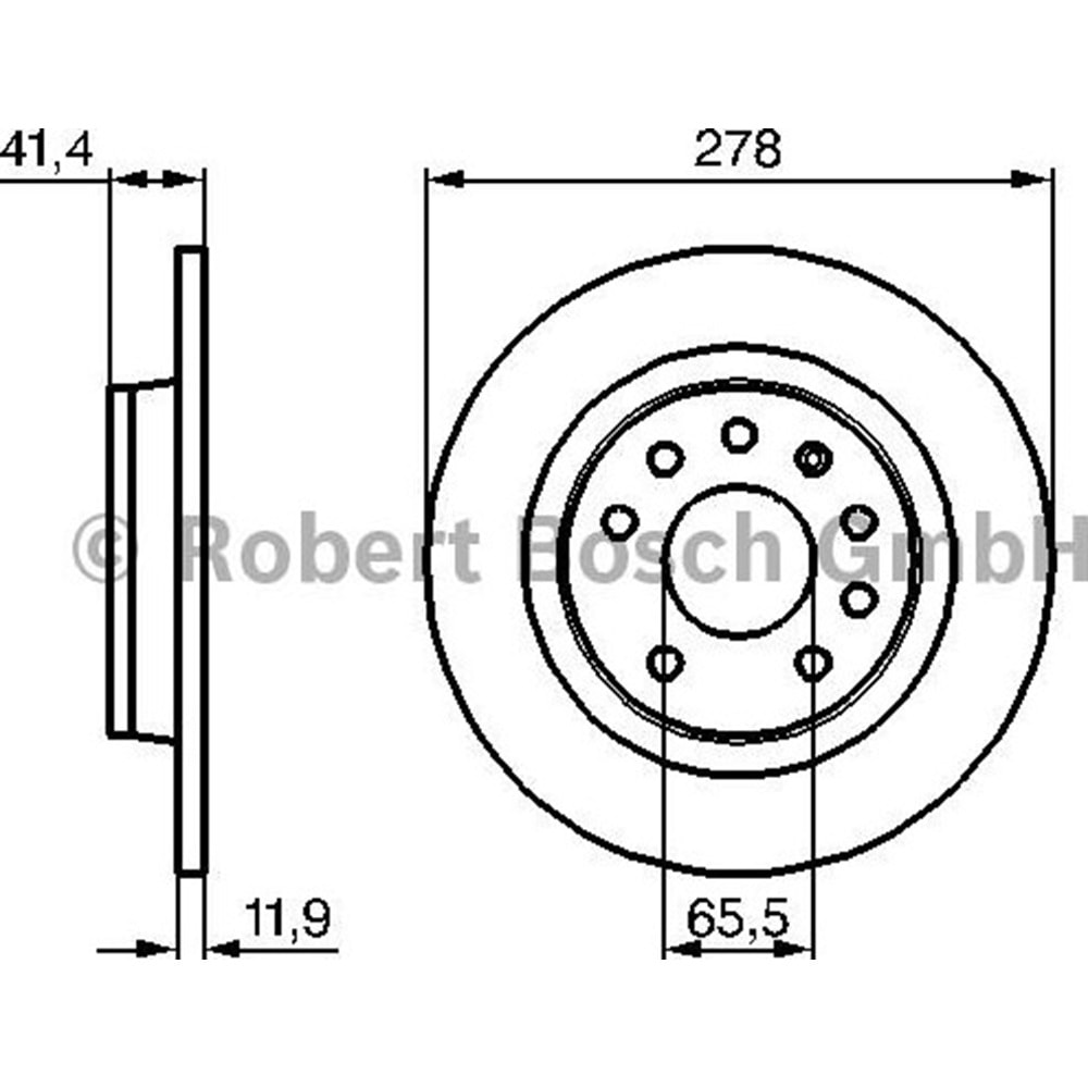 Fren Diski Opel Vectra C, SİGNUM Arka - 278 MM - Bosch