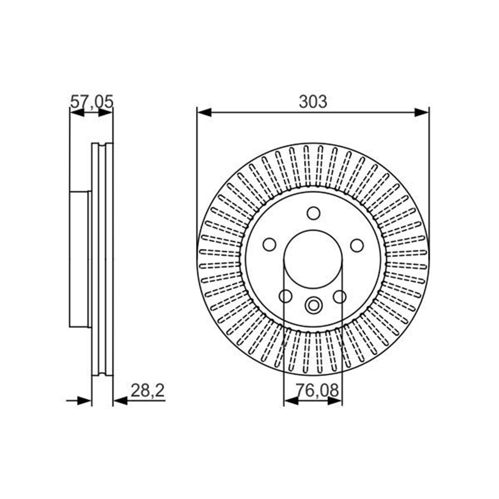 Fren Diski Vw Amarok 2.0 BITDİ10>, 2.0 TSİ10> Ön - 303 MM - Bosch