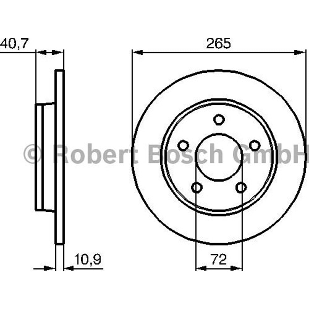 Fren Diski Mazda 3 03-14 Arka - 265 MM - Bosch