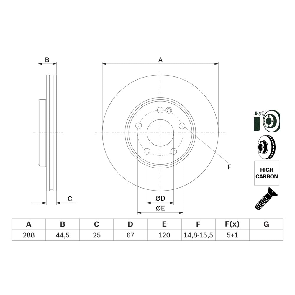 Fren Diski Ön Mercedes A-Class W169 A 200, B-Class W245 B 180, B 200