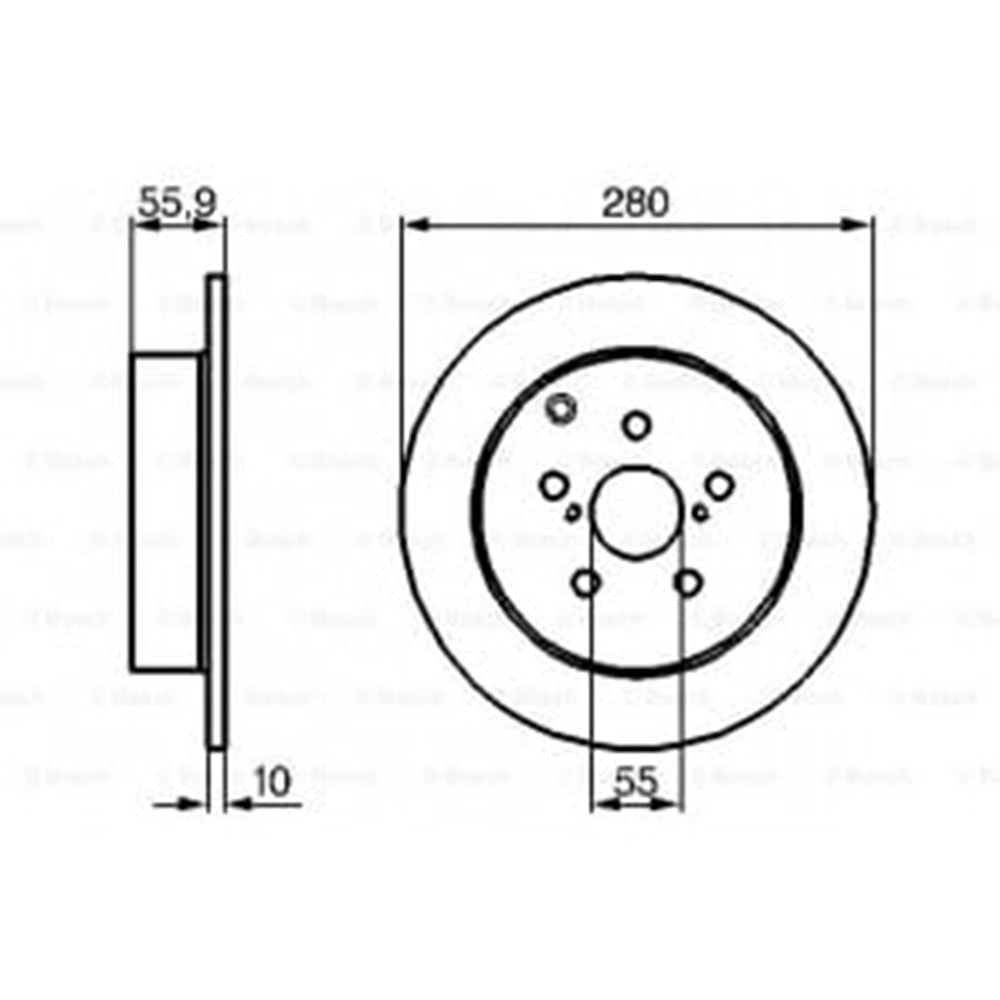 Fren Diski Toyota Avensis 03-08 Arka - 280 MM - Bosch