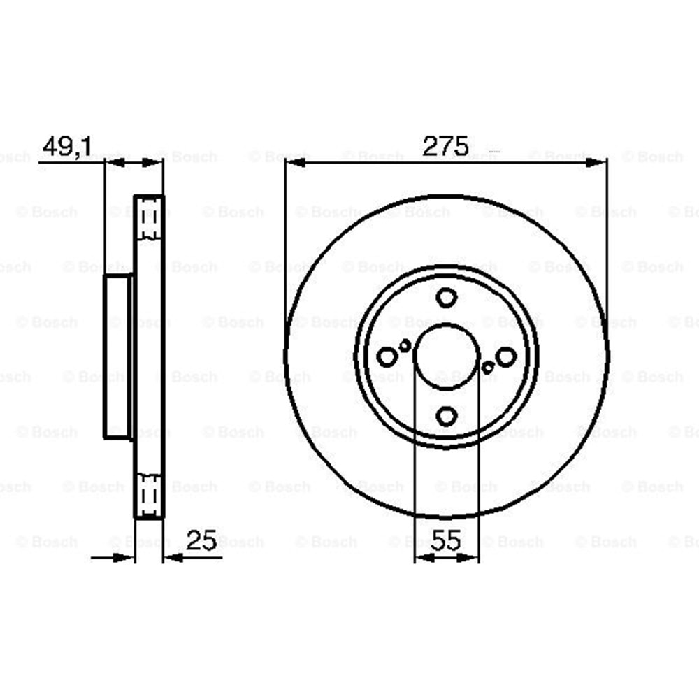 Fren Diski Toyota Corolla E12 1,4D-4D Ön - 275 mm - Bosch