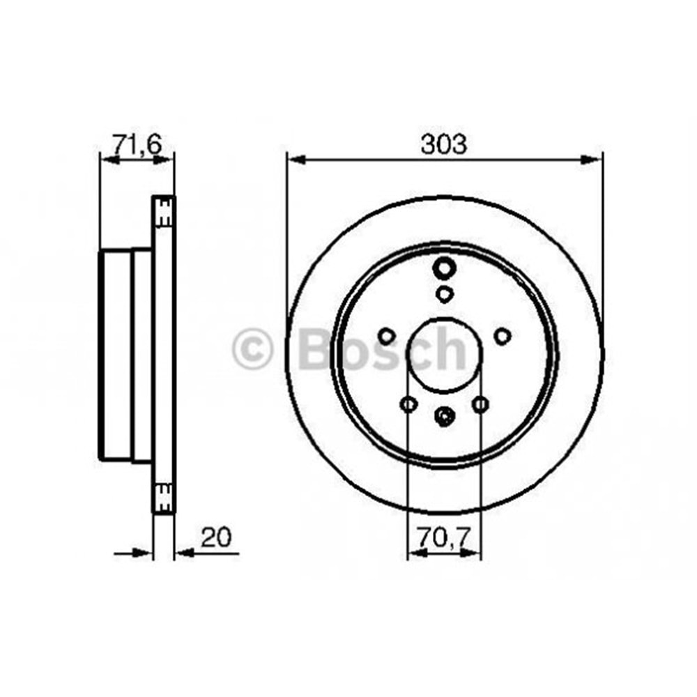 Fren Diski Opel Antara, Captiva 06-12 Arka - 303 MM - Bosch