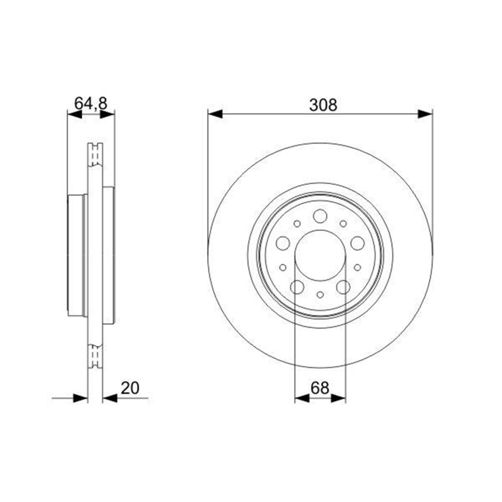 Fren Diski Volvo XC 90 02-14 Arka - 308 MM - BOSCH