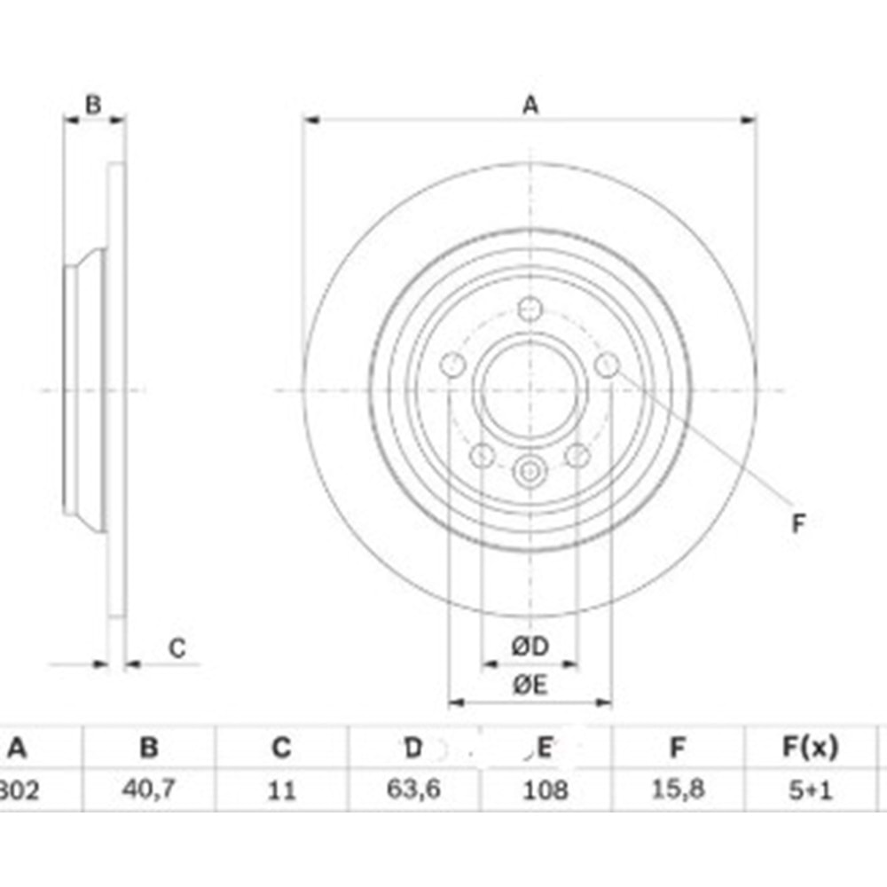 Fren Diski Volvo S60, S80, V60, V70, XC70 Arka - 302 mm