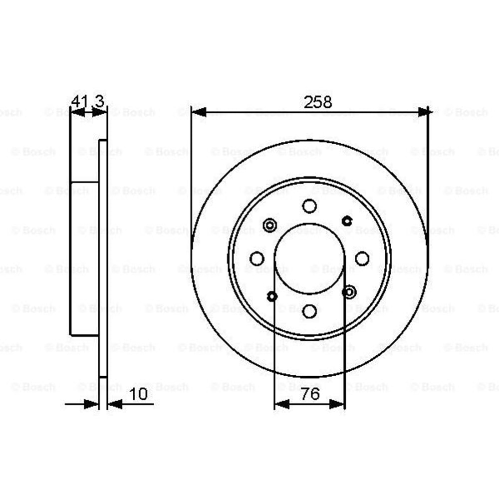 Fren Diski Kia Cerato Arka - 258 MM - BOSCH