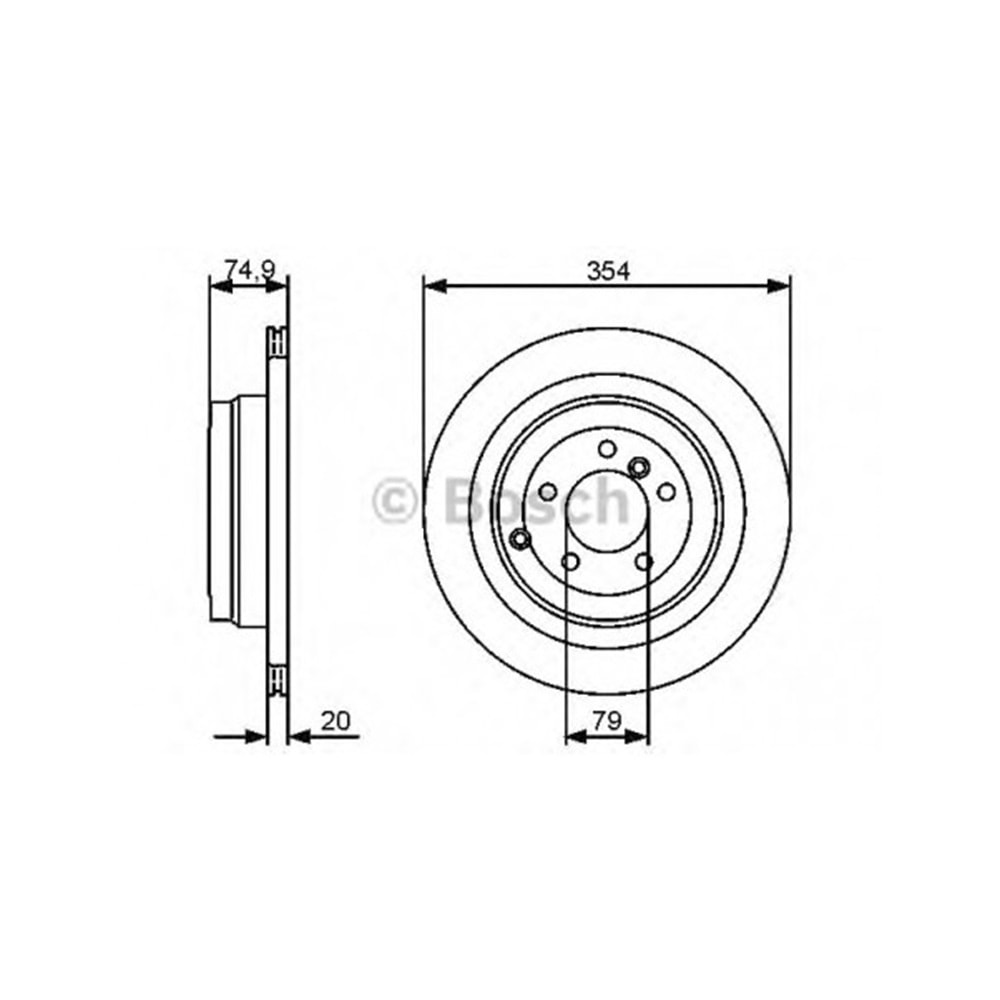 Fren Diski Bmw land Rover, Range Rover Arka - 354 MM - Bosch