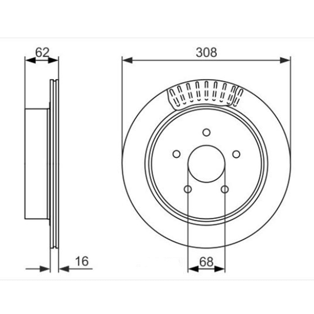 Fren Diski Nissan, İnfiniti Arka - 308 MM