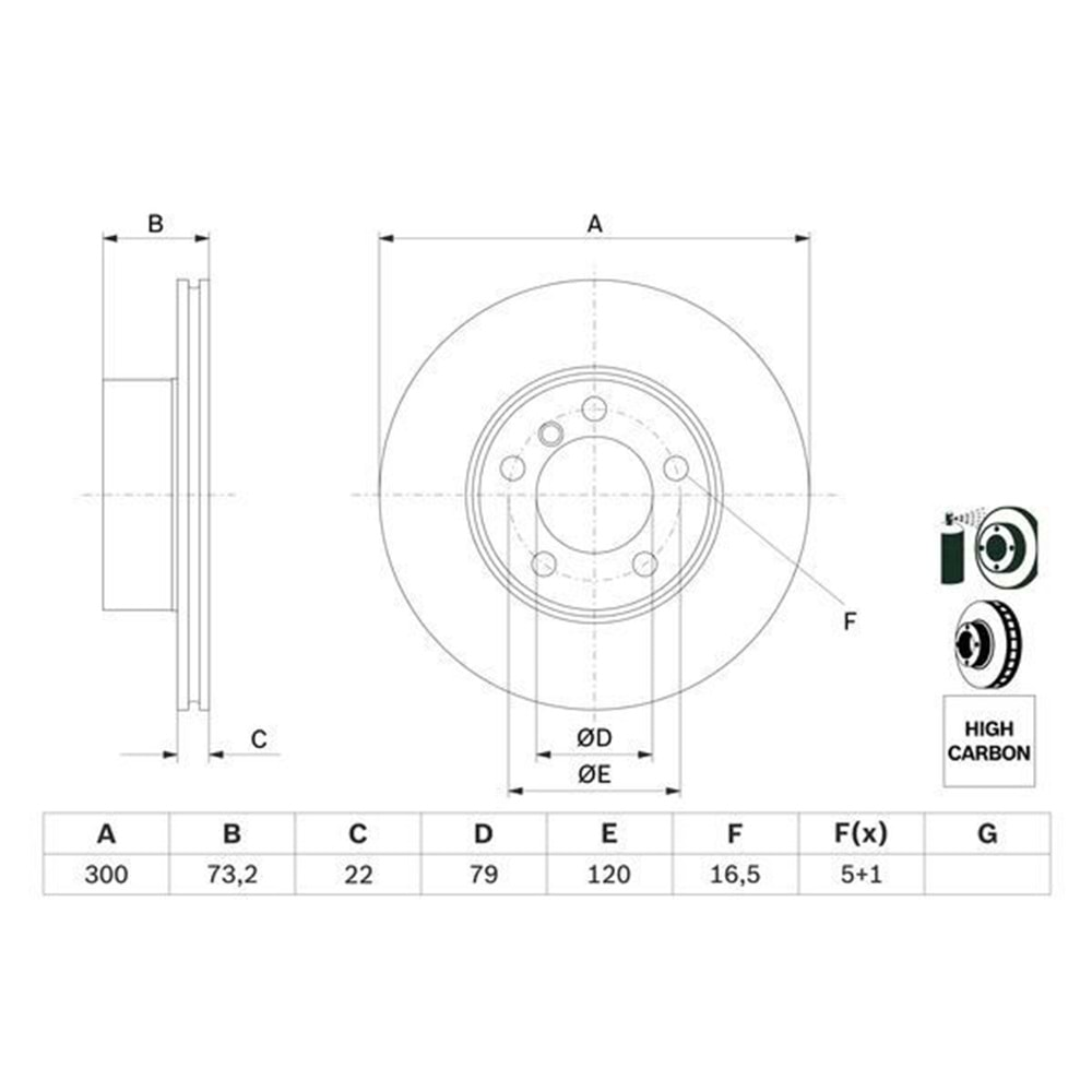 Fren Diski Bmw 3 Seri F30 320 D Ön - 300 MM - Bosch