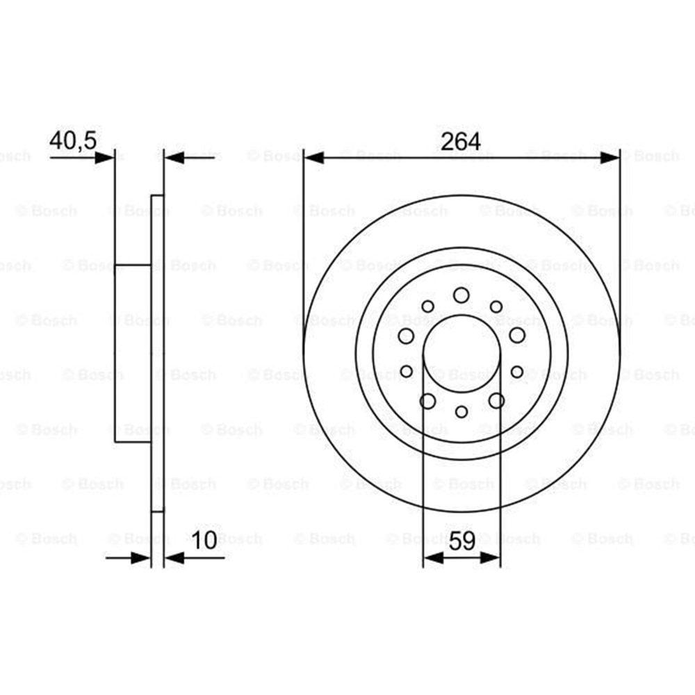 Fren Diski Fiat Egea HB, SW, Cross, 500L Arka - 264 MM- Bosch