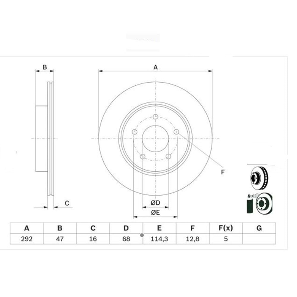 Fren Diski Nissan, Renault Arka - 292 MM - Bosch