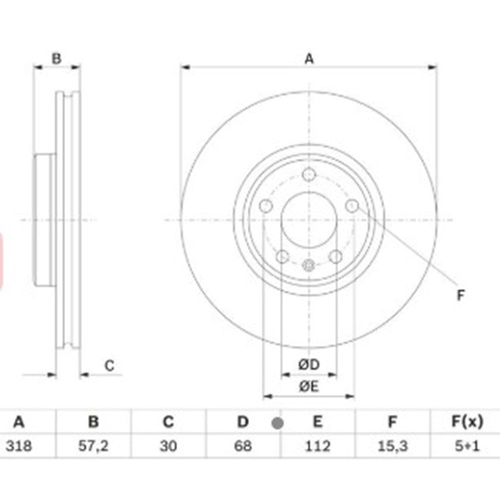 Fren Diski Audi A4, A5, A6, A7, Q5 Ön - 318 mm