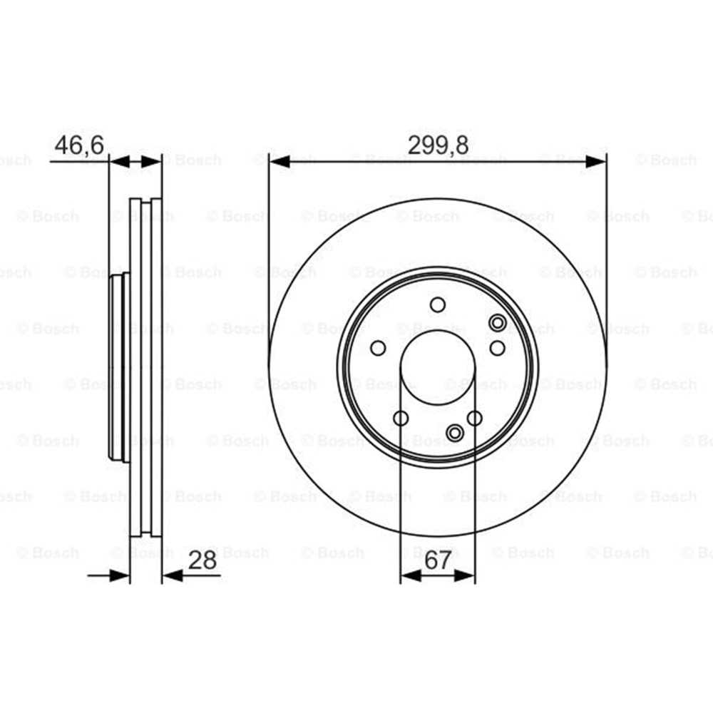 Fren Diski Mercedes w210, w211, C Serisi, E Serisi Ön - 300 MM - Bosch