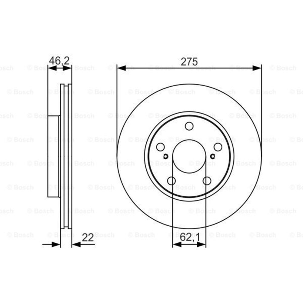 Fren Diski Toyota Corolla, Auris VVT Ön - 275 MM - Bosch