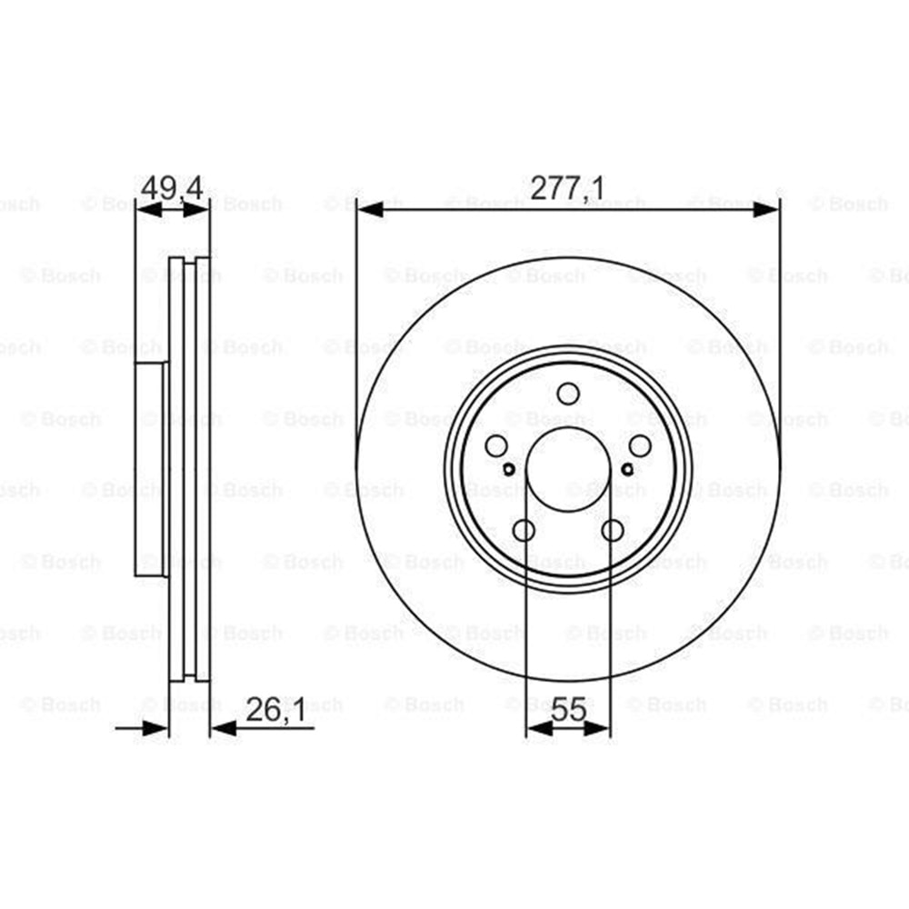 Fren Diski Toyota Avensis T25 03-08 Ön - 277 MM - Bosch