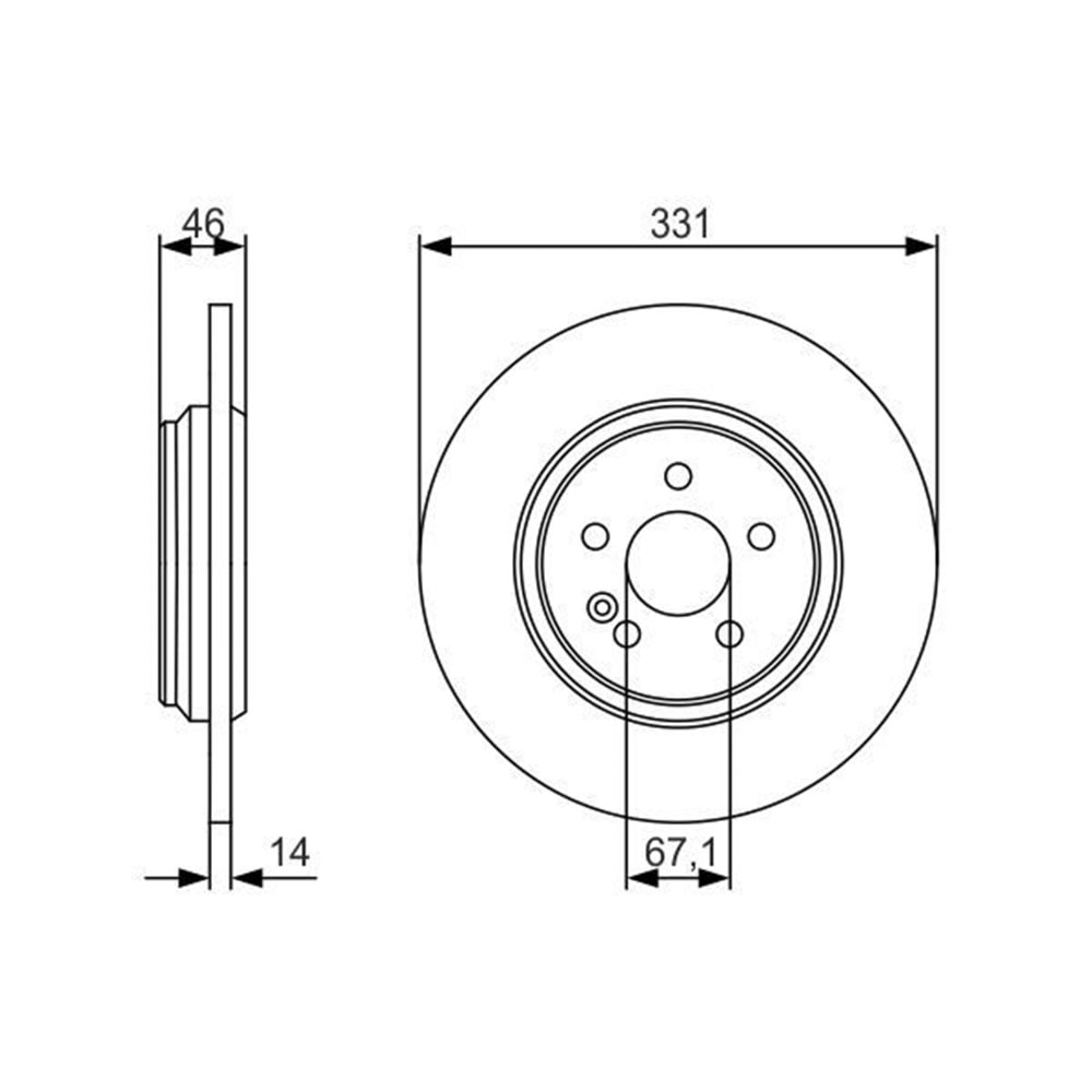 Fren Diski Mercedes M Serisi W 163 Arka - 331 MM - Bosch