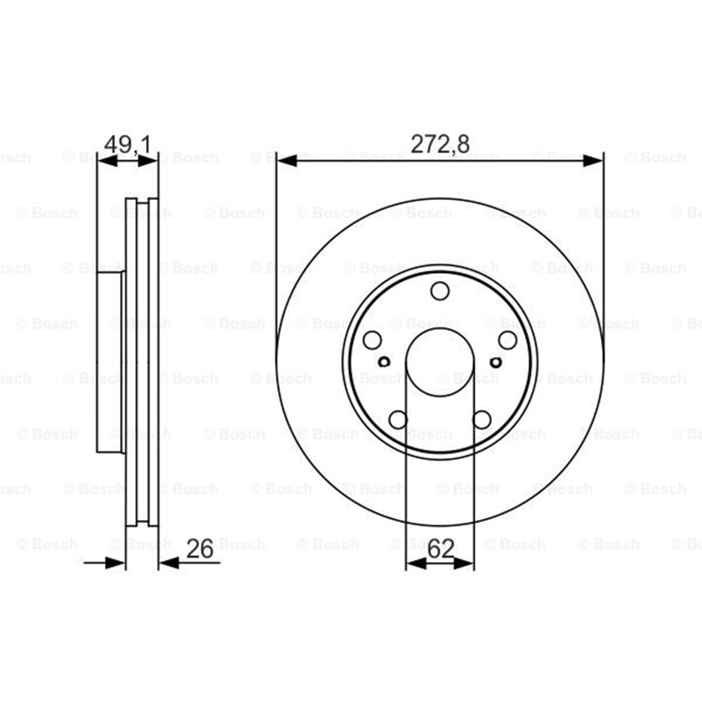 Fren Diski Toyota Auris 06-12 Ön - 273 MM - Bosch