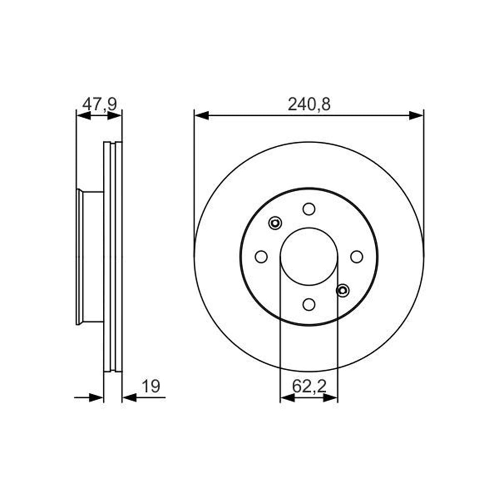 Fren Diski Hyundai Getz 1.3, 1.4, 1.6, 2002 Ön - 241 MM - Bosch