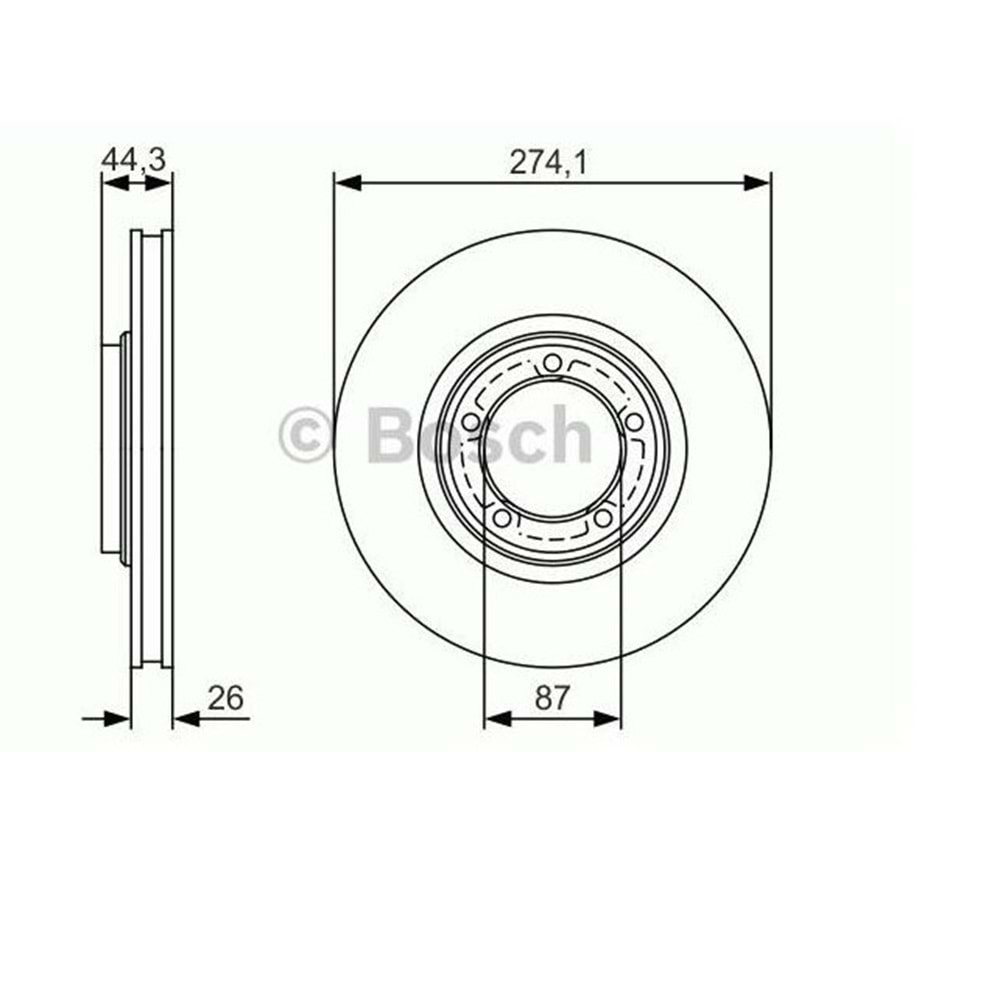 Fren Diski Hyundai H100, Starex 2.5 CRDİ Ön - 274 MM - BOSCH