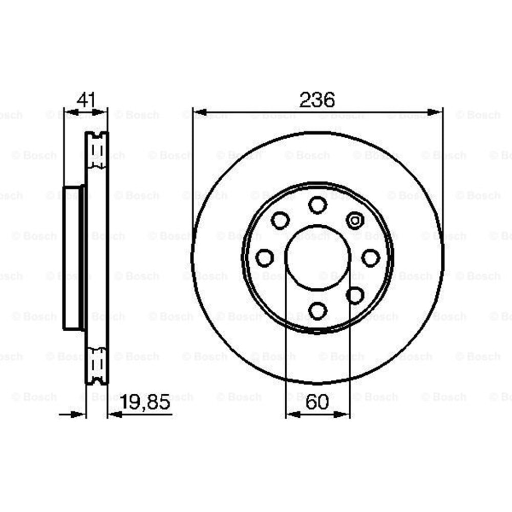 Fren Diski Opel Astra F, Corsa B, C, Chevrolet Calos Ön - 236 MM - Bosch