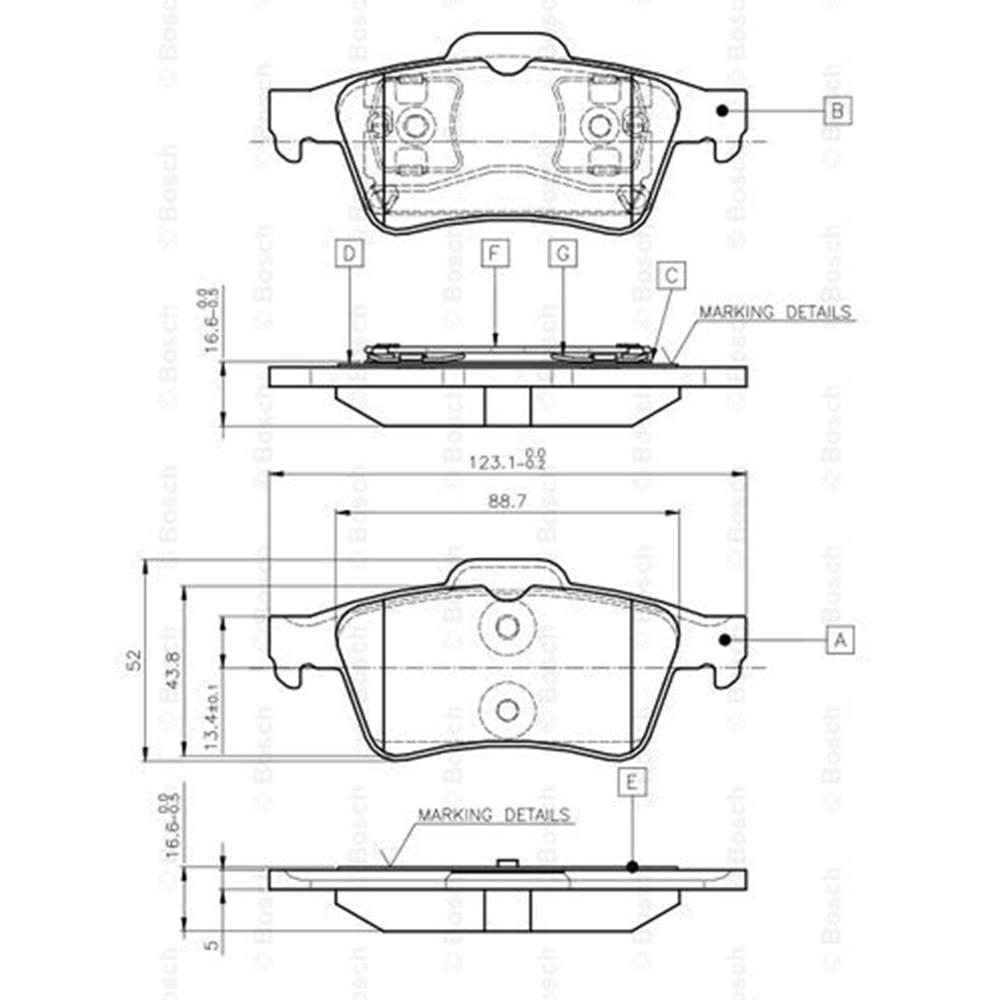 Disk Balata Ford, Opel, Renault, Volvo Arka - Bosch