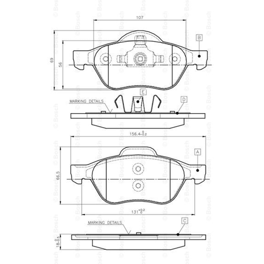 Disk Balata Renault Megane II, Laguna II Ön - Bosch