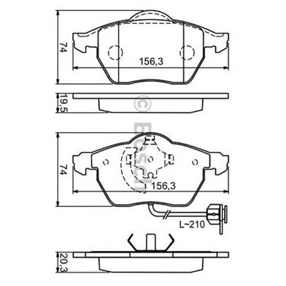 Disk Balata Vw Passat 1.6 96-20, 1.9 TDI 96-00, Passat 1.9 TDI 00-05, A4 1.9 TDI 94-01, A4 1.9 TDI 04-08, A4 (8EC,B7) 2.0 04-08, A6 1.9 TDI 97-04 Ön - Bosch